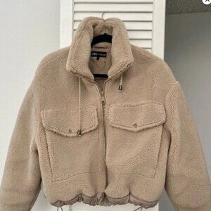 Zara Women's Tan Sherpa Jacket